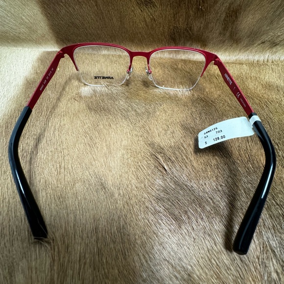 Arnette MAKAII 6126 723 53-19-145 Black/Red Metal Half Rim Eyeglasses Frame New - Picture 7 of 15